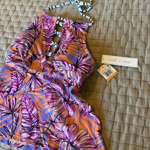 Salt + Cove Pink and Purple Tropical Bikini